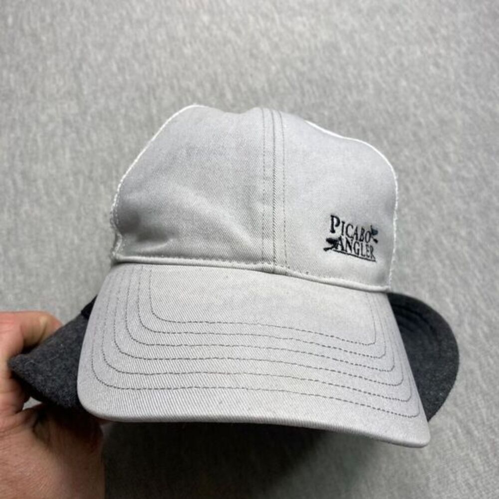 Simms Picabo Angler White Mesh Trucker Hat Baseball Cap Snapback Fishing Outdoor